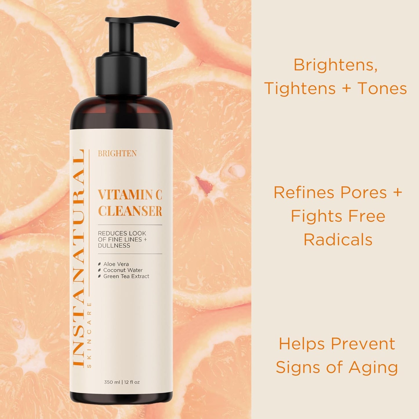 Vitamin C Cleanser 12 oz PUMP - InstaNatural