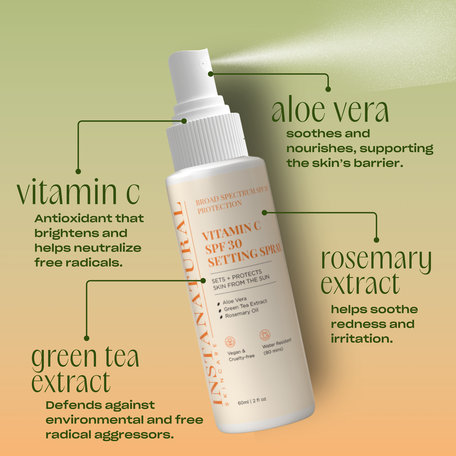 Vitamin C SPF 30 Setting Spray - InstaNatural