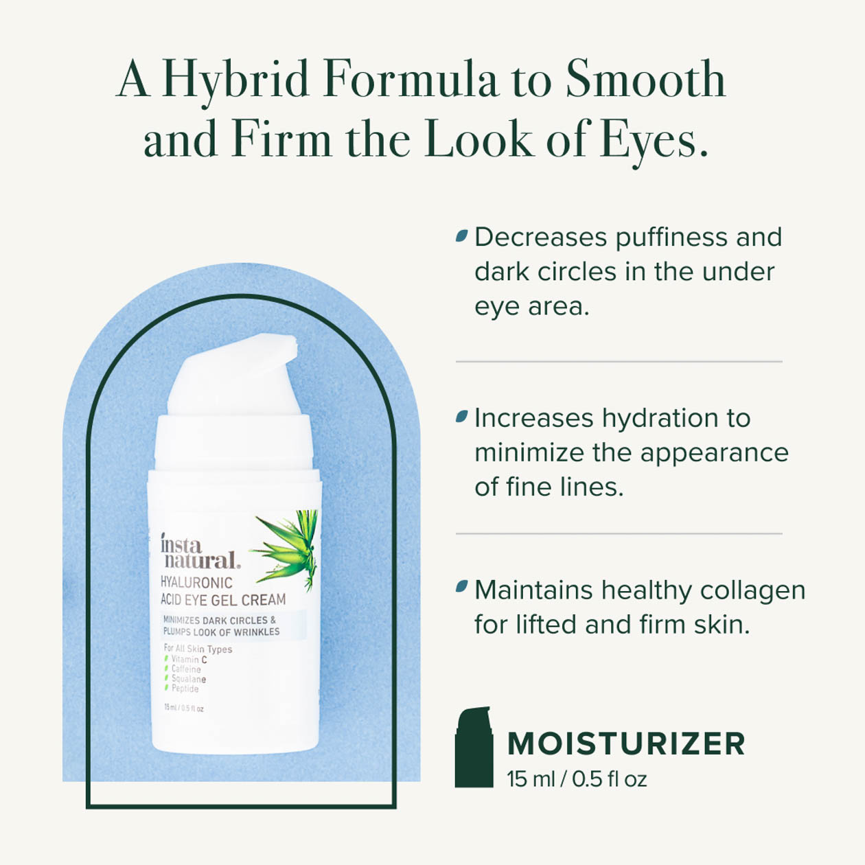 Hyaluronic Acid Eye Gel Cream - InstaNatural